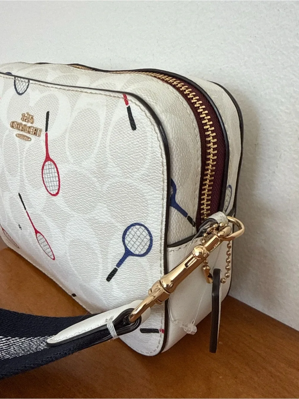 Coach Leather Camera Crossbody Bag Tennis Rackets